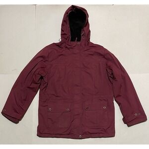 Talon Zipper Hooded Winter Jacket Fleece Lined Maroon Men's Size XLY2k